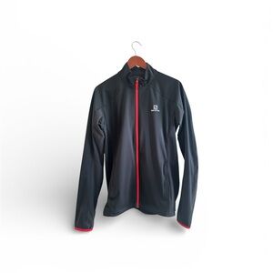 Salomon Men's Performance Jacket in Black with Red Highlights